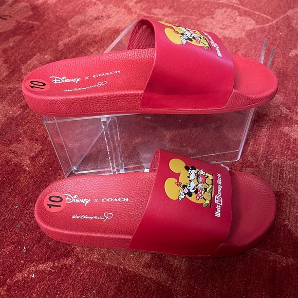 Disney X Coach Sport Slide With Mickey Mouse And Minnie Mouse. - Picture 2 of 14